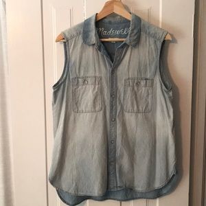 Madewell sleeveless chambray